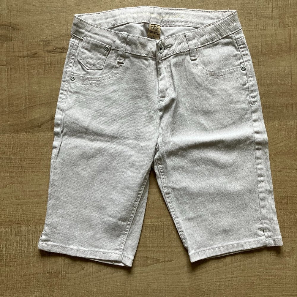White Jean Shorts